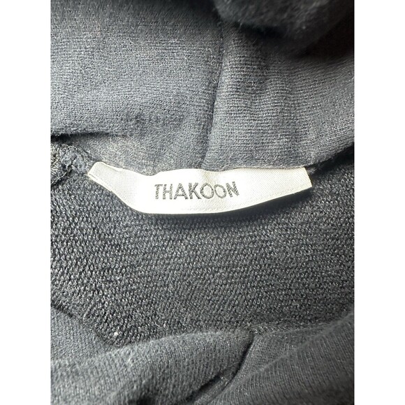 Thakoon Drawstring Gray Black Hoodie Sweater Pullover 100%‎ Cotton Women's LARGE - Picture 6 of 11